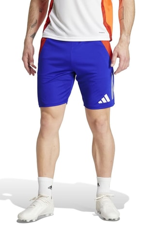 Short slim d’entrainement Tiro 24 Competition - Bleu roi