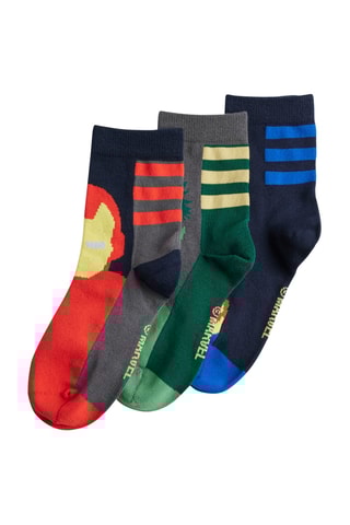 3 paires de chaussettes Avengers Marvel - Noir et gris foncé