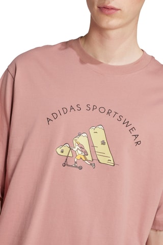 T-shirt loose Codes Doodle Scooter - Rose