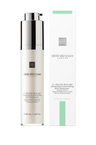 Hidratante anti-luz azul e hidratante radiante 2 em 1 com ácido glicólico - Pele baça e cansada - 50 ml