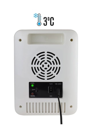 Thermo-elektrische koeler voor cosmetica met LED-spiegel.