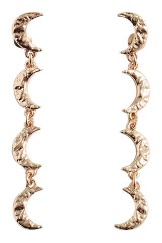 Boucles d'oreilles pendentif lune - Doré