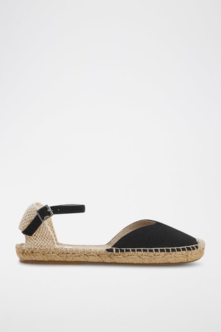 Espadrilles croute de cuir - Noir