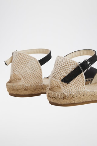 Espadrilles croute de cuir - Noir