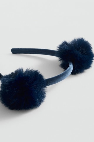 Serre-tête pompons - Bleu marine