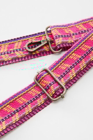 Bandoulière pour sac imprimée - Rose fluo