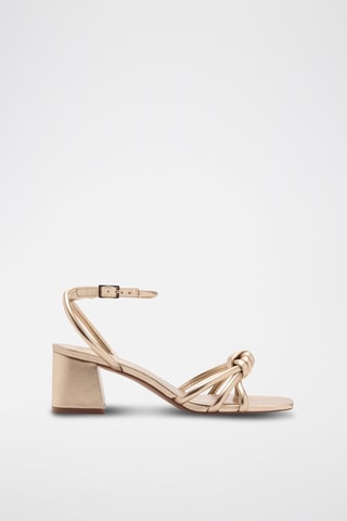 Sandales talon lanières métallisées - Doré