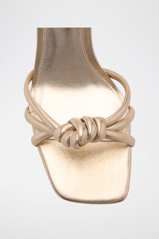 Sandales talon lanières métallisées - Doré