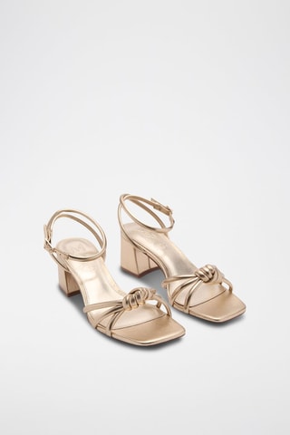 Sandales talon lanières métallisées - Doré