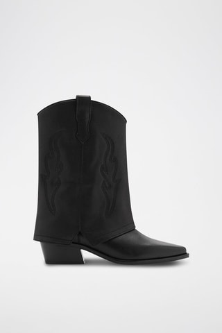 Bottes cowboy cuir - Noir
