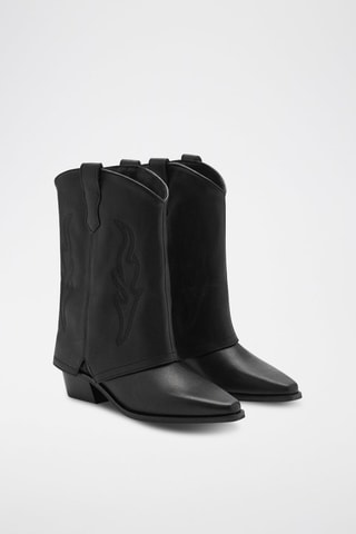 Bottes cowboy cuir - Noir
