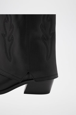 Bottes cowboy cuir - Noir