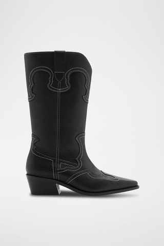 Bottes cowboy cuir - Noir