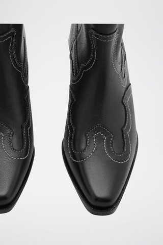 Bottes cowboy cuir - Noir