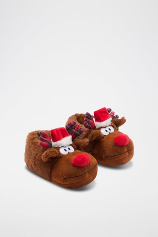 Pantoufles renne - Marron