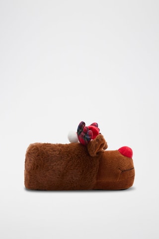 Pantoufles renne - Marron