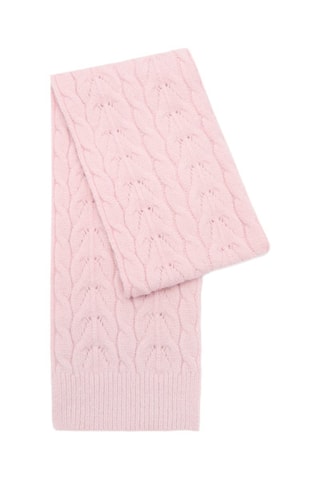 Écharpe maille torsadée - Rose pâle