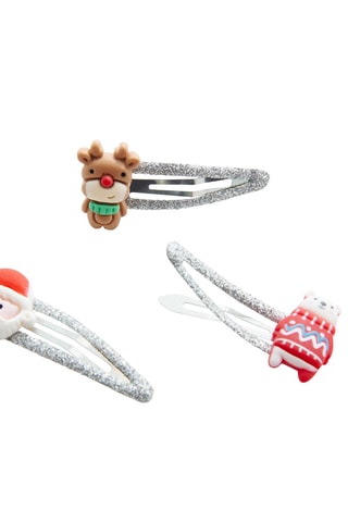Lot élastiques et barrettes de Noël - Argenté