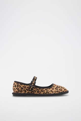 Ballerines cuir léopard - Marron et noir