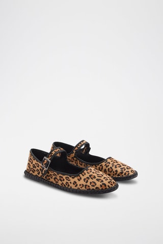 Ballerines cuir léopard - Marron et noir