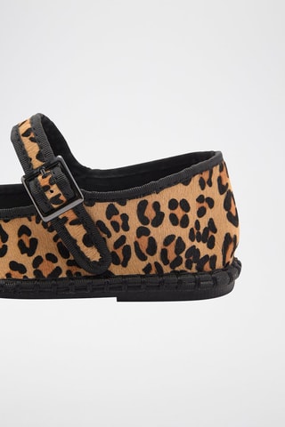 Ballerines cuir léopard - Marron et noir