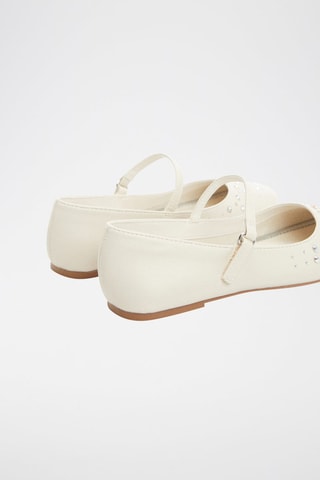 Ballerines à lanières - Blanc cassé
