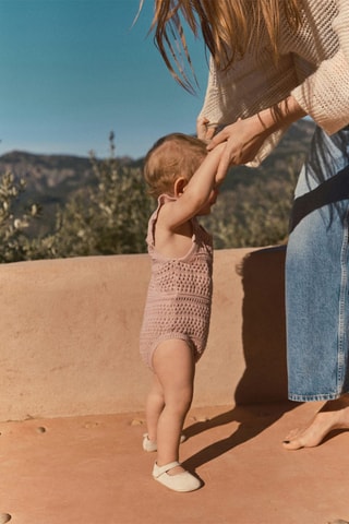 Ballerines lacées - Beige