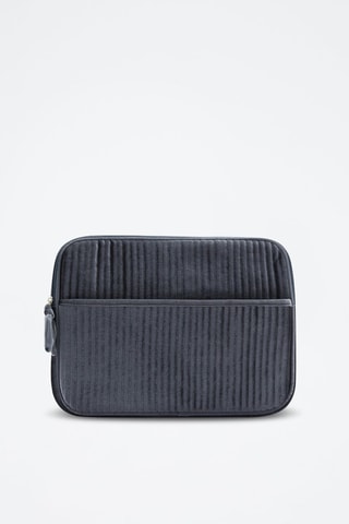 Housse ordinateur portable velours - Bleu marine