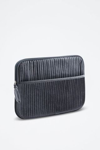 Housse ordinateur portable velours - Bleu marine