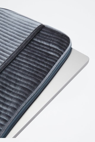 Housse ordinateur portable velours - Bleu marine