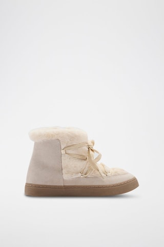 Bottines en cuir et fourrure - Sable