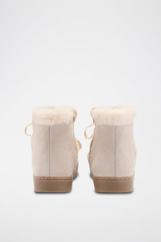 Bottines en cuir et fourrure - Sable
