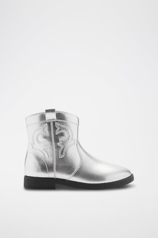 Bottines métallisées zippées - Argenté