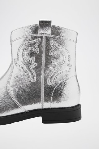 Bottines métallisées zippées - Argenté