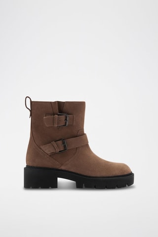 Bottines cuir boucles - Marron