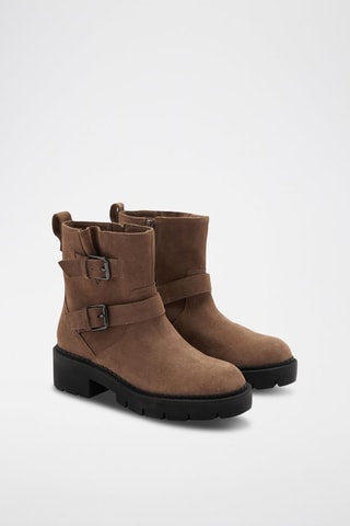 Bottines cuir boucles - Marron