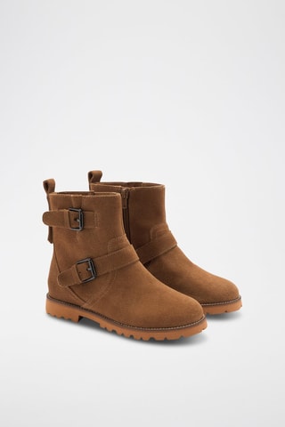 Bottines cuir boucles - Marron