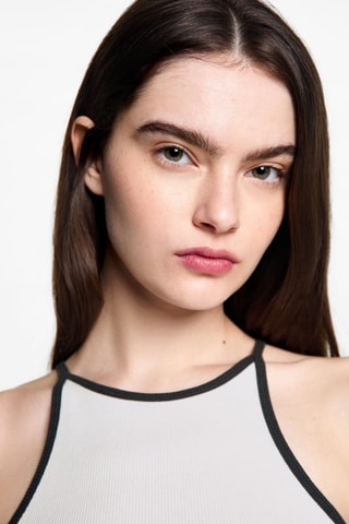 Débardeur coton - Blanc cassé