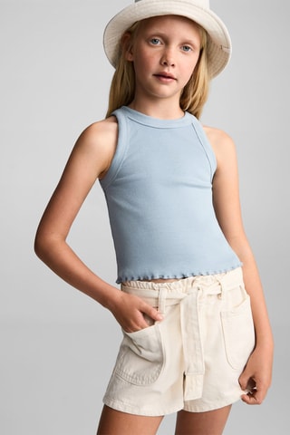 Débardeur côtelé - Bleu