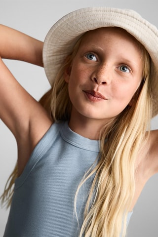 Débardeur côtelé - Bleu