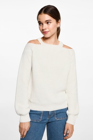 Pull-over épaules découvertes - Blanc cassé
