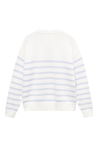 Pull-over à rayures coton - Ciel