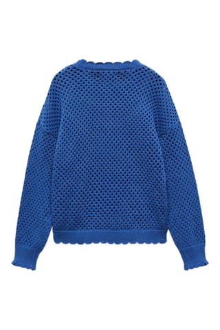 Pull en maille ajourée - Bleu électrique