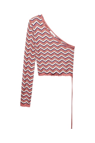 Pull-over maille asymétrique - Rose