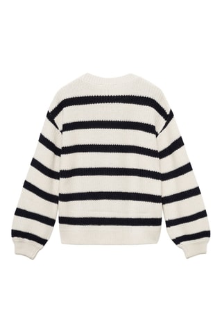 Pull-over en maille à rayures - Blanc cassé