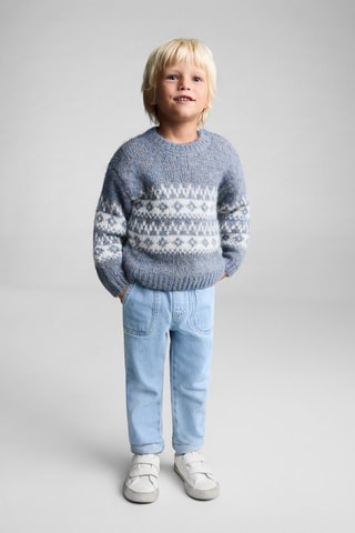 Pull-over maille jacquard - Bleu