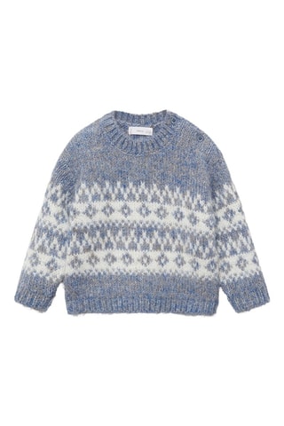 Pull-over maille jacquard - Bleu