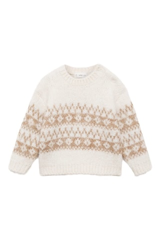 Pull-over maille jacquard - Blanc cassé