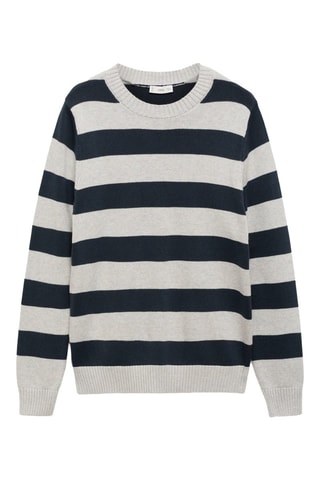 Pull-over en maille à rayures - Bleu marine