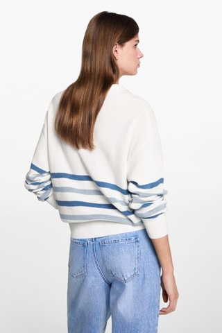 Pull-over en maille à rayures - Blanc cassé